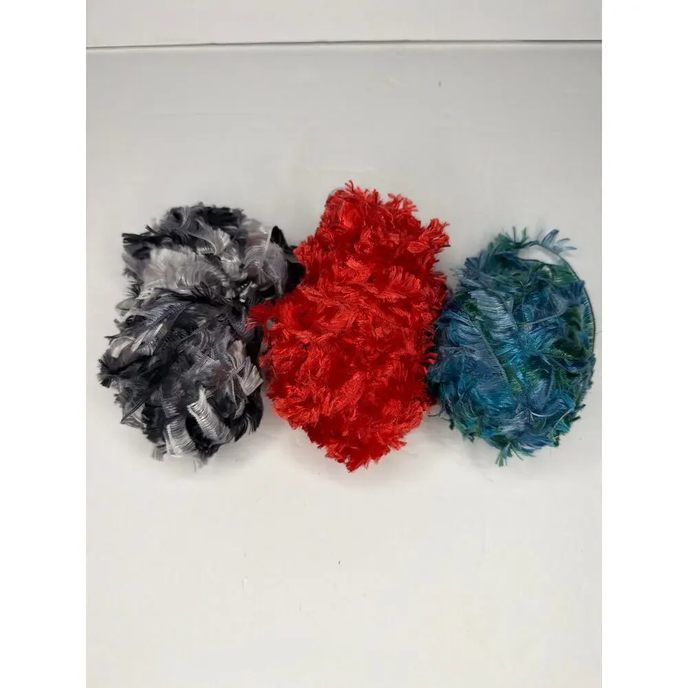 Mixed Lot 10 Oz Eyelash Fun Yarn Crochet Knit Craft DIY Gift Variegated